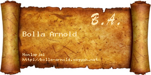 Bolla Arnold névjegykártya